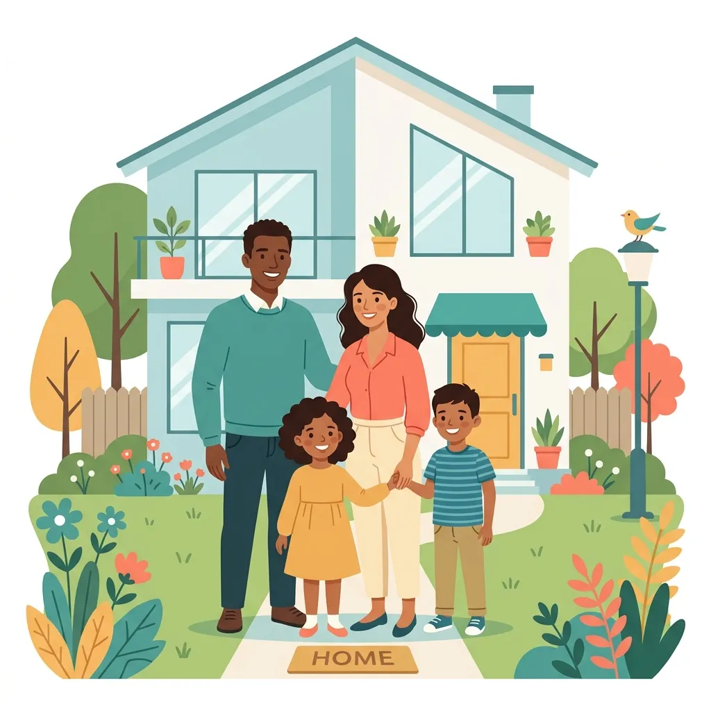 Happy diverse family enjoying financial security with Redwater Lending